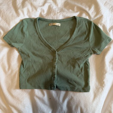 Top cardigan verde Pull&Bear