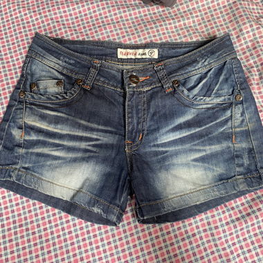 Shorts in denim a vita bassa