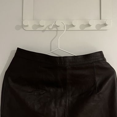 brown leather skirt