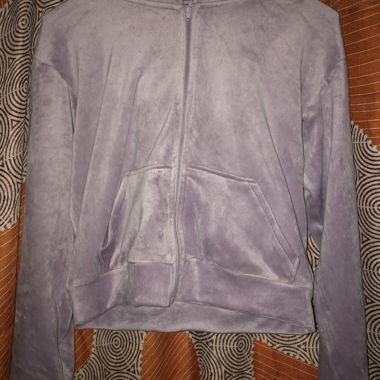 Felpa con cappuccio lilla con zip