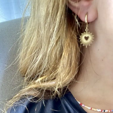 gold plated heart earrings