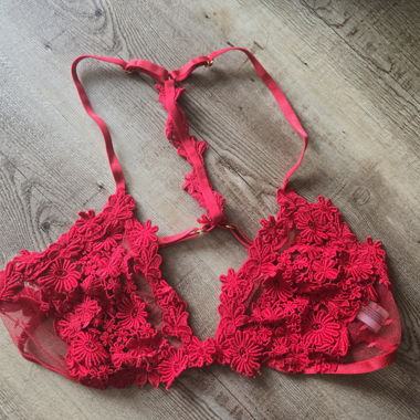 Red lace bra Valège