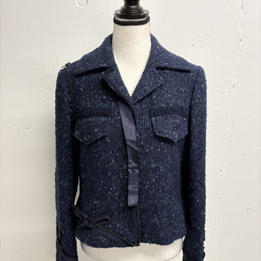 Blazer en Tweed Moschino Taille 40 bleu