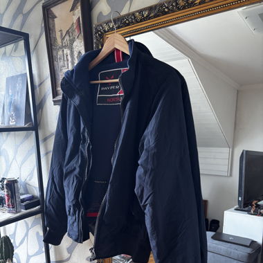 Navy blue bomber jacket 