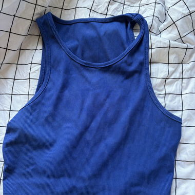 Canotta blu metallica SHEIN XS