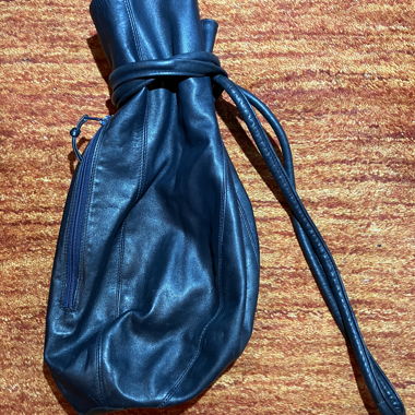 Sac bourse en cuir noir 