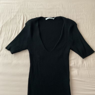 Haut tricot côtelé noir
