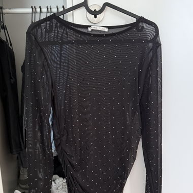 Top transparent à strass 