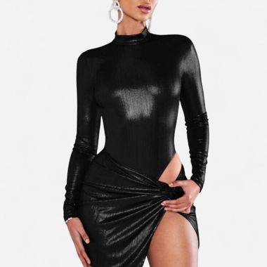 Metallic Open Back Bodysuit 