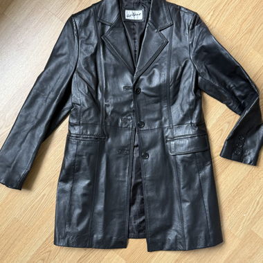 Trench-coat en cuir vintage