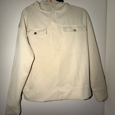Beiger Hoodie mit Reissverschluss