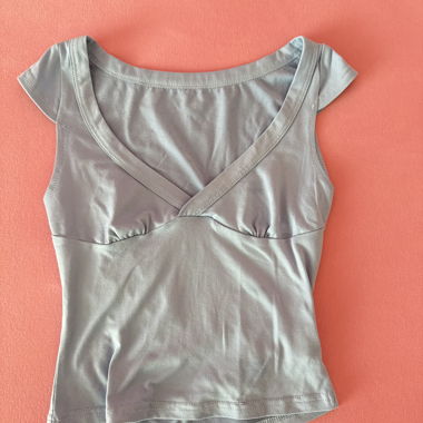 Top da donna azzurro chiaro