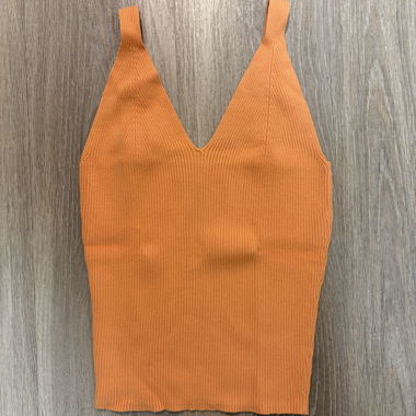 Orange ribbed top