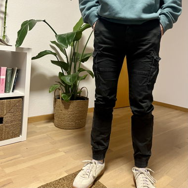 CARGO PANTS - black (skinny fit)