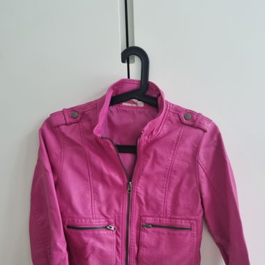 Kids Pink Leather Jacket