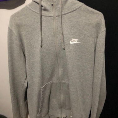 Nike zip up grey hoodie