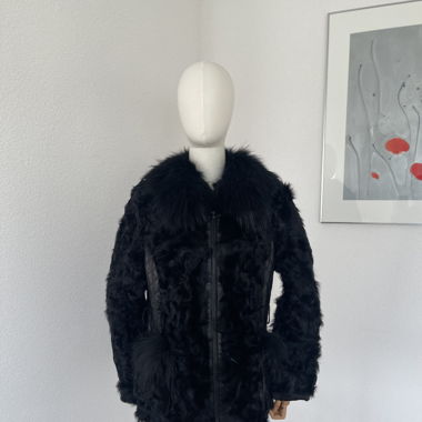 Cappotto Nero in Pelliccia