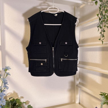 Schwarze Streetwear-Veste – S
