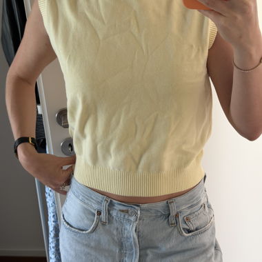 Ärmelloses Strickoberteil