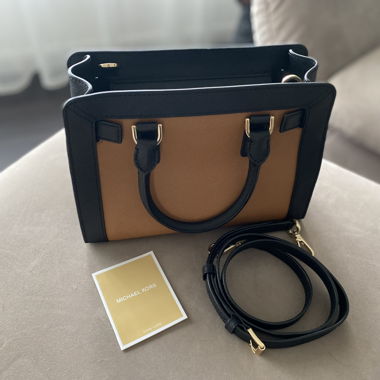 Michael Kors black and tan handbag