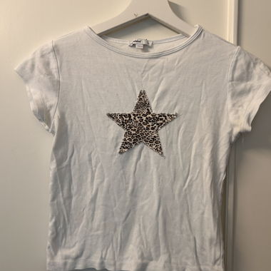 White leopard star T-shirt