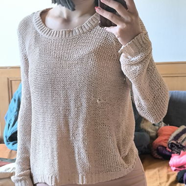 Pull en maille rose pâle 