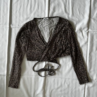 Leoparden Wickel-Top