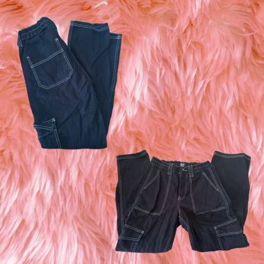 Schwarze Cargo-Hosen