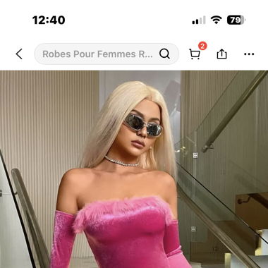 Robe effet velours rose 