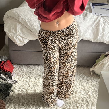 Leo-Print Baggy-Hose