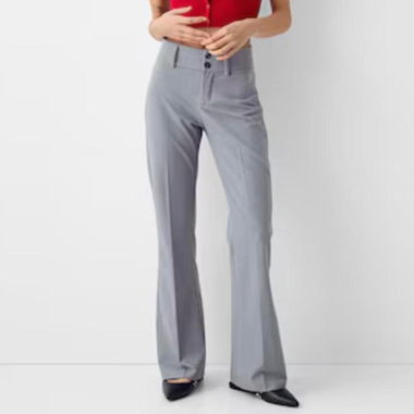 Grey Flared Trousers Bershka