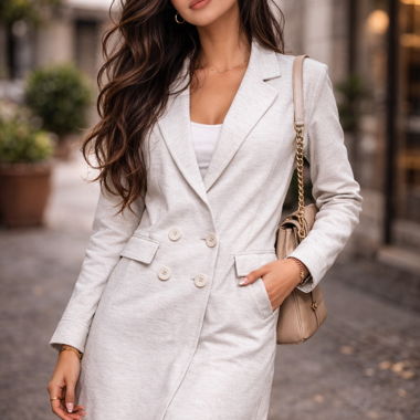 Cappotto lungo Zara Basic beige chiaro