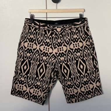 Beige and black printed shorts