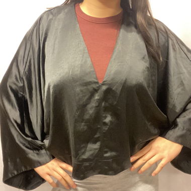Schwarze Silk-Bluse