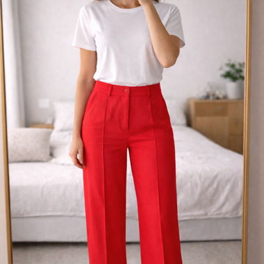 Pantaloni in lino rossi (nuovi)