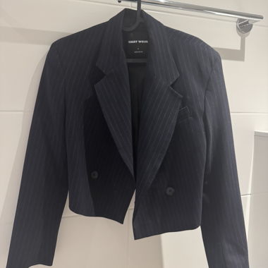 Blazer donna nero a righe