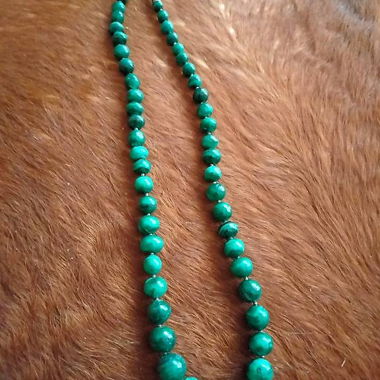 Malachite Bead Necklace - 55cm