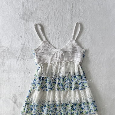 Blau-Weisses Tutu Chiffon Babydoll (XS/S)