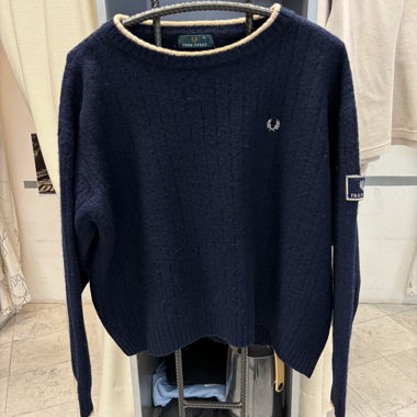 Maglione Fred Perry blu navy in lana taglia M 
