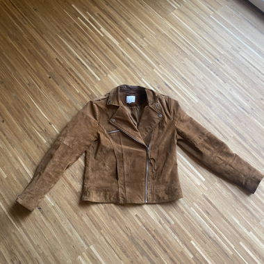 Veste en cuir marron