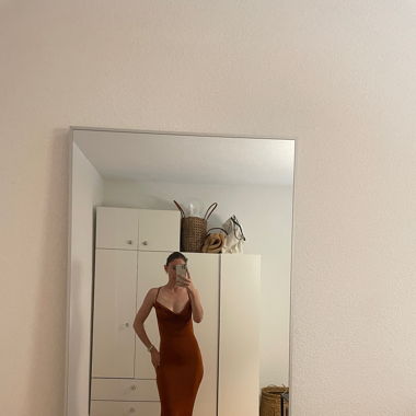 Long dress with back neckline