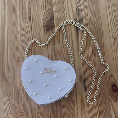 Kate Spa de - lilac/pearl heart shoulder bag