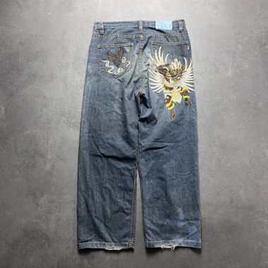 Vintage Y2K Dragon Backprint Jeans W33