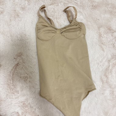 Beige bodysuit top