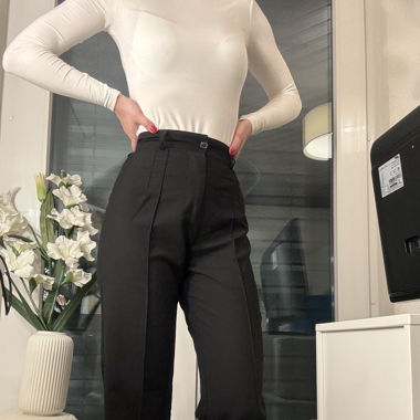 Pantalon tailleur taille haute noir 