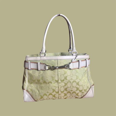 Borsa a tracolla Coach in canvas verde