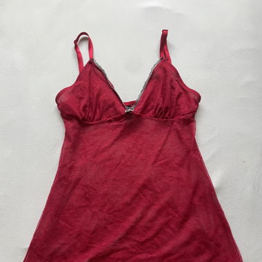 red y2k lace top 