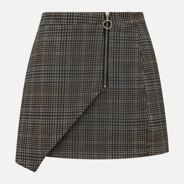 Jupe mini asymétrique à carreaux - LIVRAISON GRATUITE