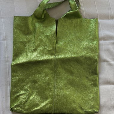 Grüne Metallic-Shopper Tasche