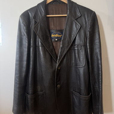 70s style leather jacket